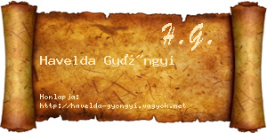 Havelda Gyöngyi névjegykártya